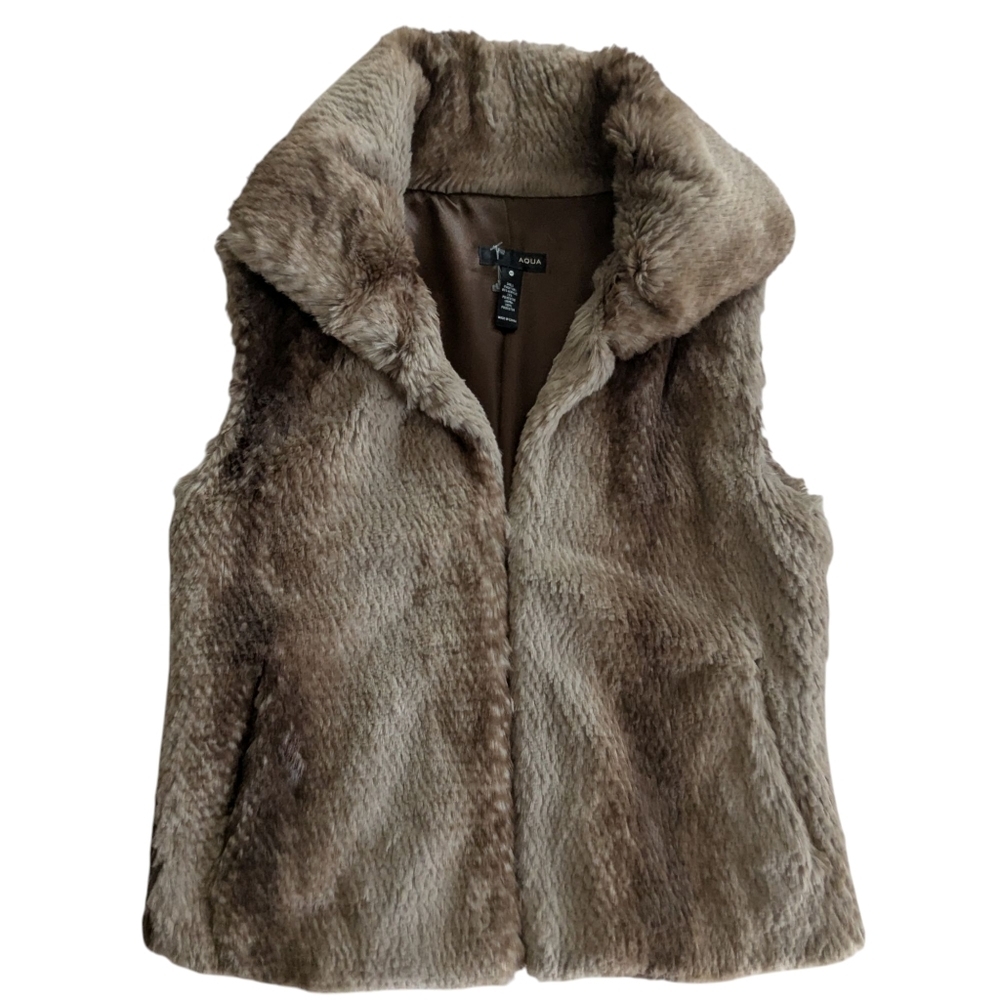 AQUA Faux Fur Vest Size XS pre owned